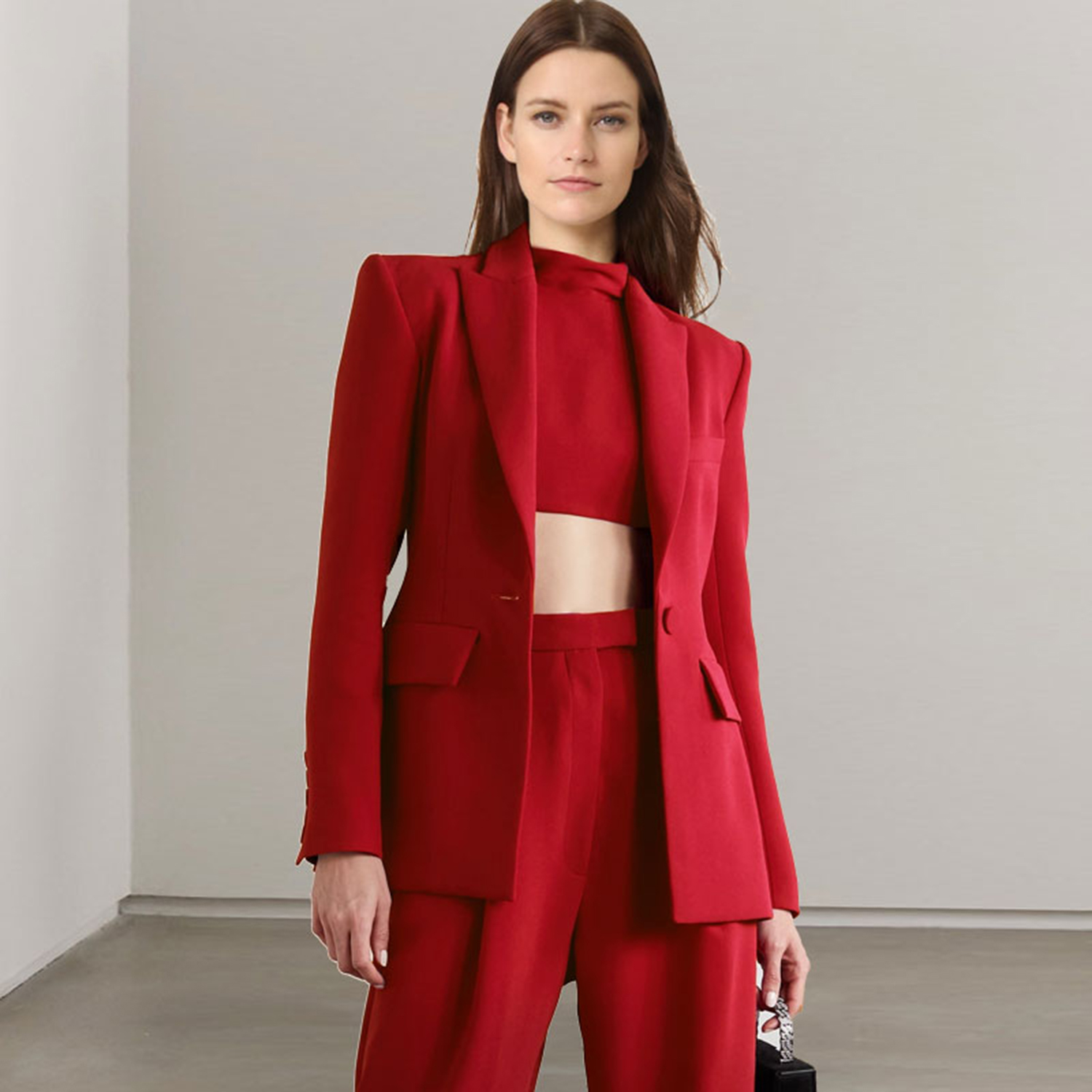Women'S Fashion Business Casual - Allingentle Rot Revers Damen 2-teiliges Set