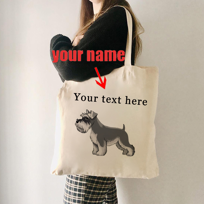 Women Fashion Name Ideas - Personalisieren Sie Ihren Namen, Miniatur-Schnauzer-Tragetasche aus