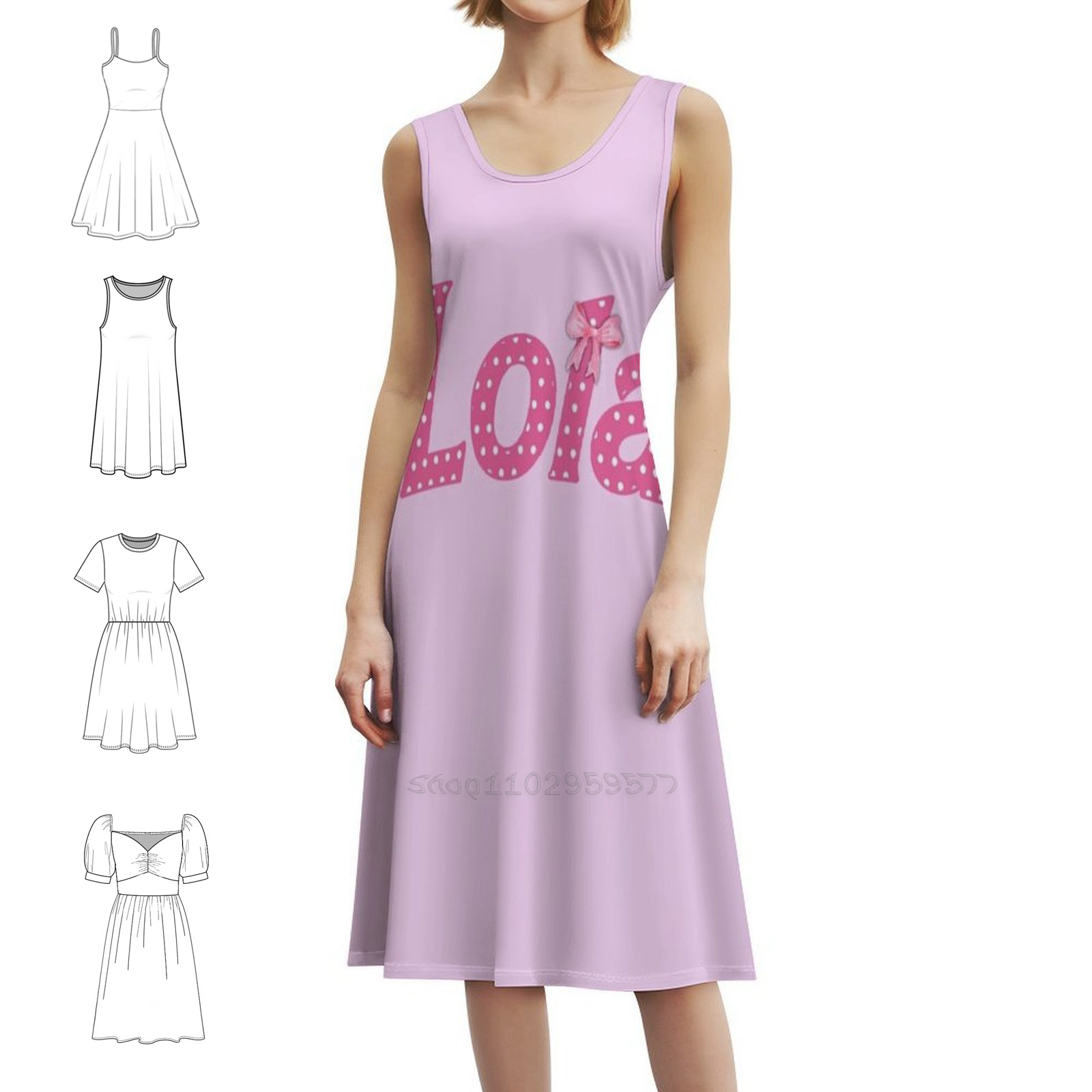 Women Fashion Dress Names - Lola Name von Callisc Boho Chic