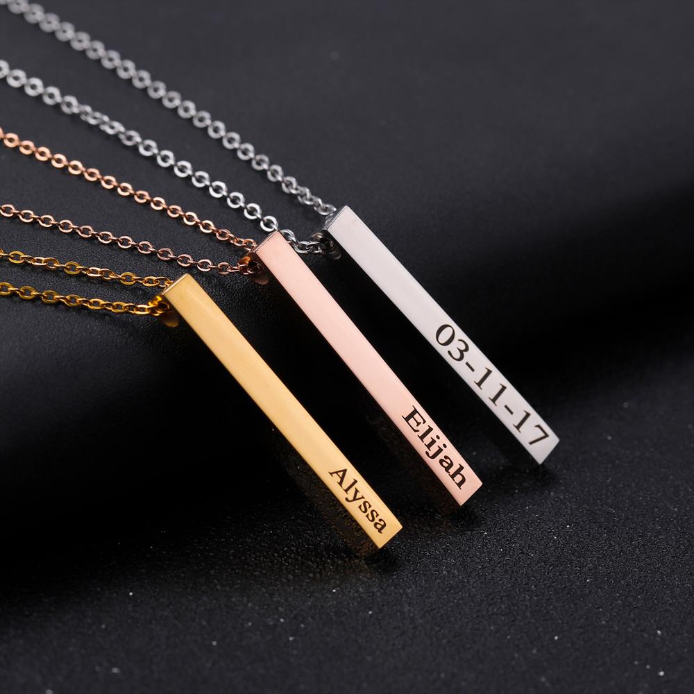 Women Fashion Name Ideas - Personalisierte Halskette Vertikale Bar Halskette Freundschaft
