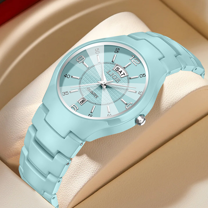 Fashion Women Watch - LIGE Luxuriöse Elegante Quarz-Damenuhren Mode Keramik