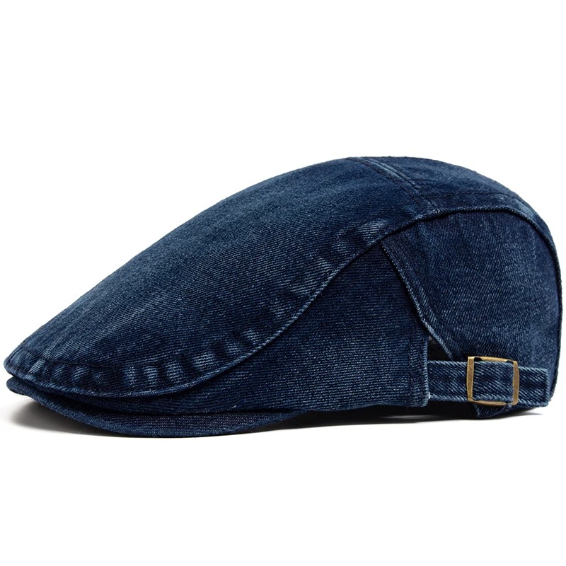 Women Fashion Nz - Verstellbare Denim-Baumwoll-Baskenmütze, Vintage Newsboy-Mütze, Frühling, Herbst,