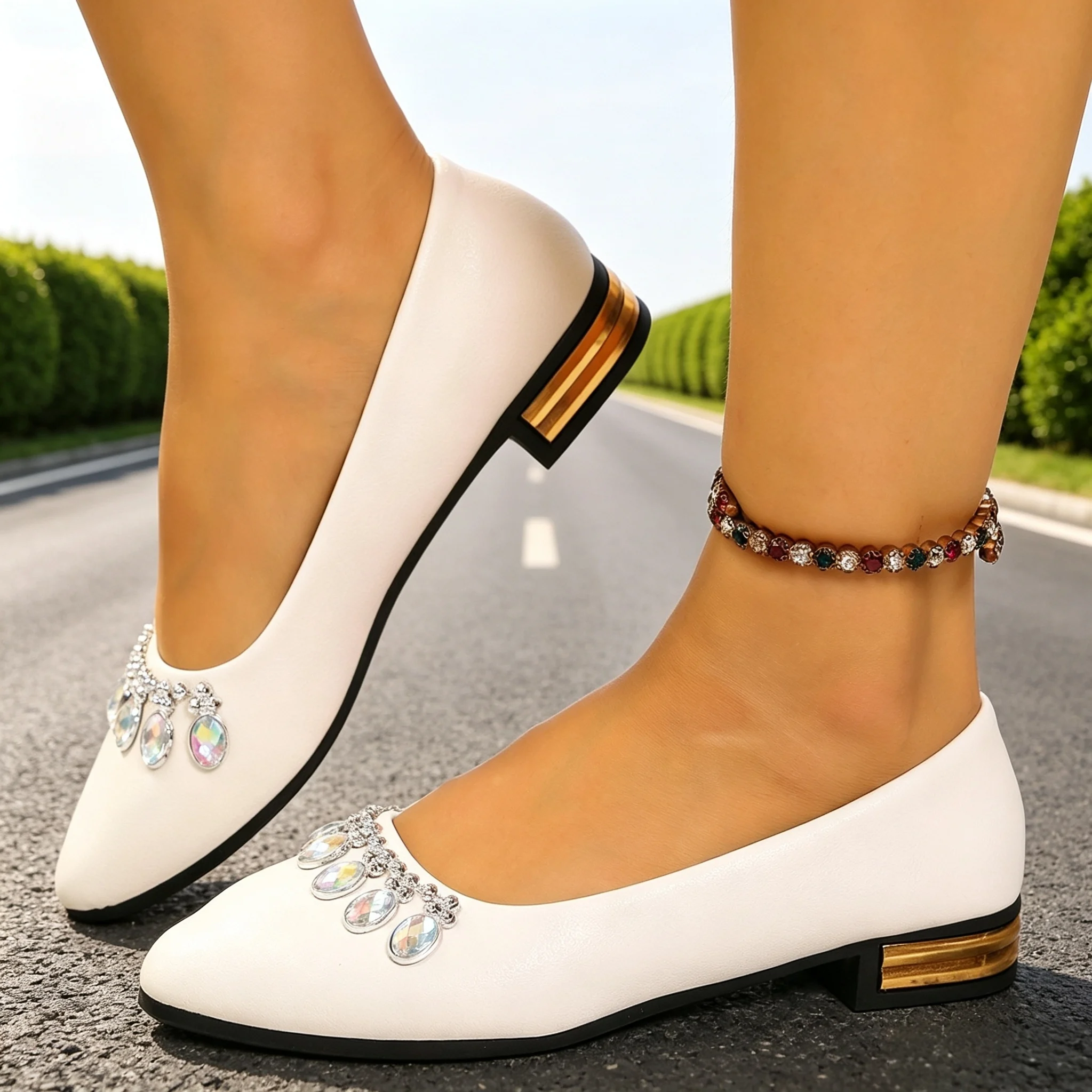 Women Fashion Show - Damen Flache Schuhe mit Spitzer Zehenpartie,