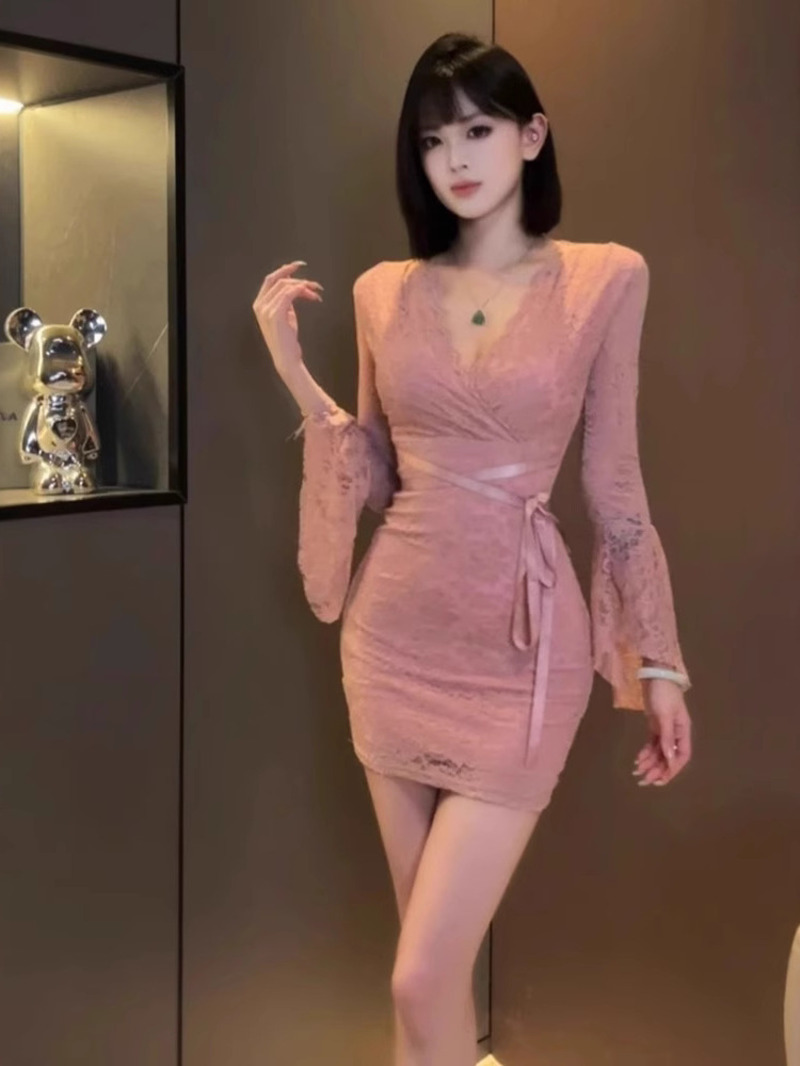 Women Fashion Dress Names - Sexy Spitze Glocke Hülse Kleid frauen