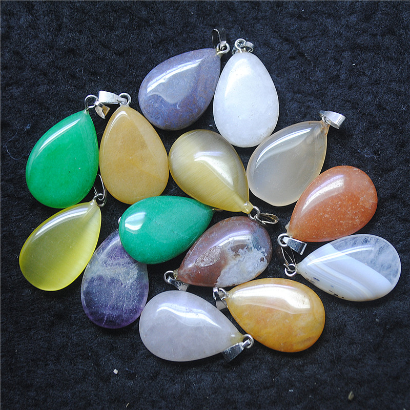 Women Fashion Nz - 10PCS Hot Schöne Halbedelstein Anhänger 24X17MM