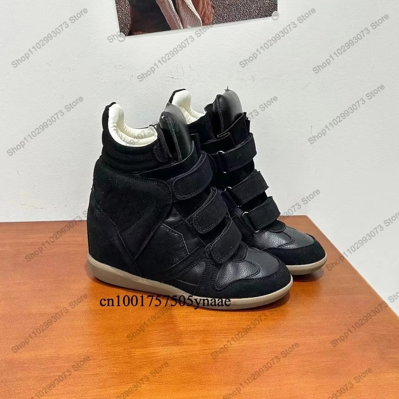 Women Fashion Show - Damen-Sneaker mit verstecktem Keilabsatz, High-Top-Sneaker aus