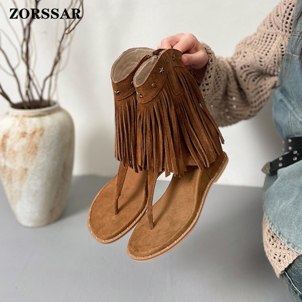 Damen-Sandalen mit Fransen und – Women'S Fashion Boots Bewertung und Preis