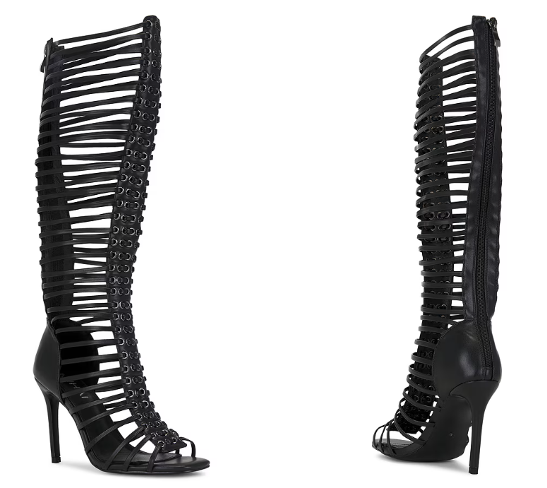 Damen Schwarze Riemchen-Stiefe – Women'S Fashion Boots Bewertung und Preis