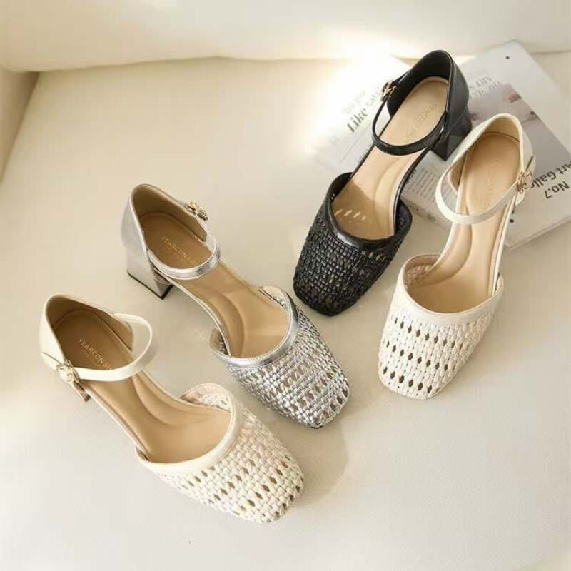 Modische gewebte, hohle, klobi – Women'S Fashion Brand Shoes Bewertung und Preis
