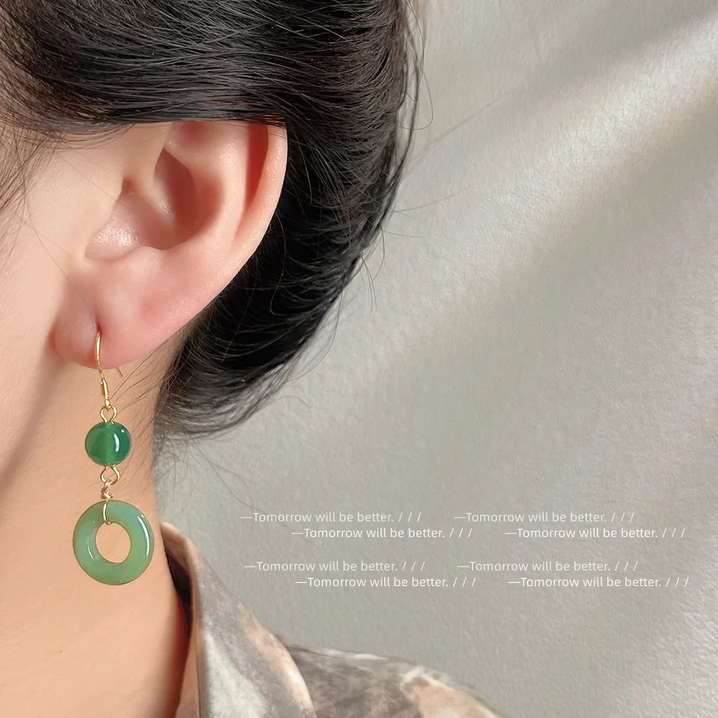 Grüne echte Jade Ring Ohrringe – Women Fashion Jewellery Bewertung und Preis