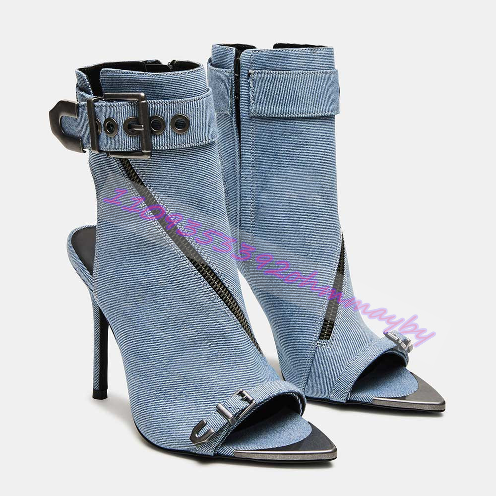 Sommerliche blaue Denim-Stiefe – Women'S Fashion Boots Bewertung und Preis
