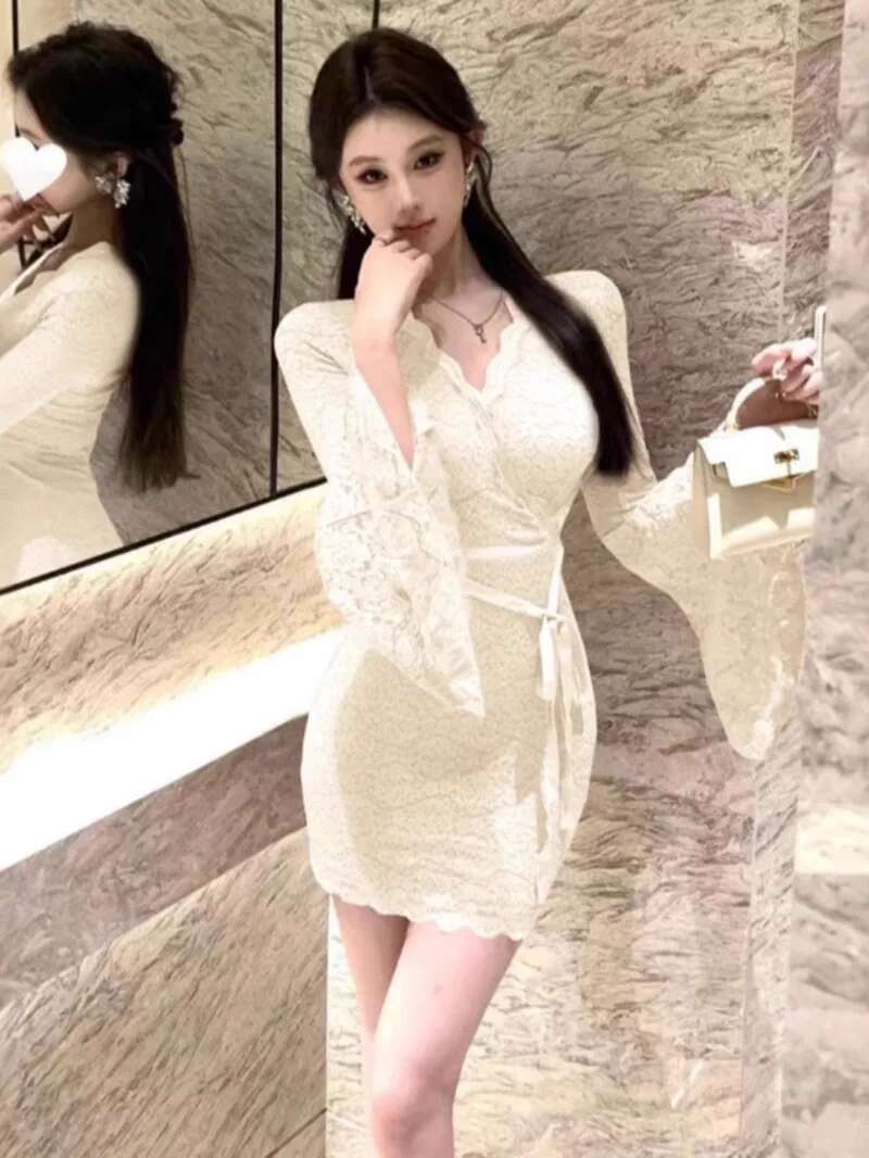 Sexy Spitze Glocke Hülse Kleid – Women Fashion Dress Names Bewertung und Preis