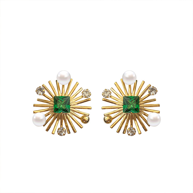 Sonnenblumen-Kristall-Ohrsteck – Women Fashion Nz Bewertung und Preis